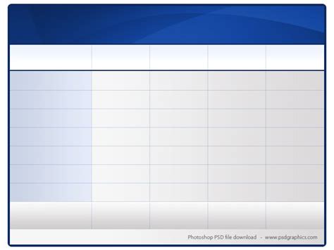 Downloadable Blank Table Template