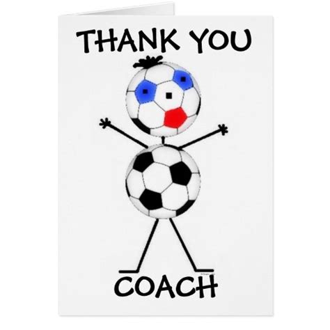 Thank You Soccer Coach Greeting Cards Zazzle