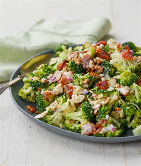 Broccoli Salad With Bacon Cheddar And Almonds Once Upon A Chef