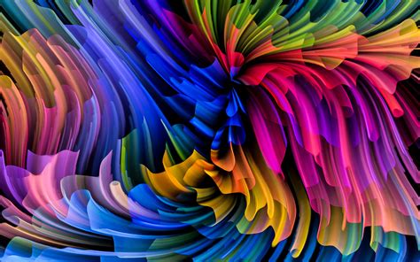 Download Wallpapers Colorful Abstract Waves 4k Neon Art
