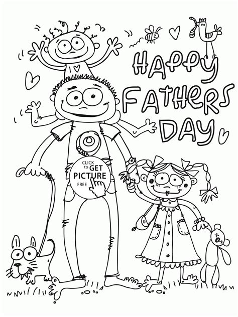 Coloring pages fathers day outline. Funny Happy Father's Day Card coloring page for kids ...