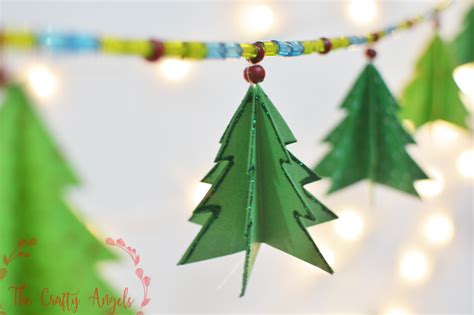 Paper Christmas Tree Garland Tutorial The Crafty Angels
