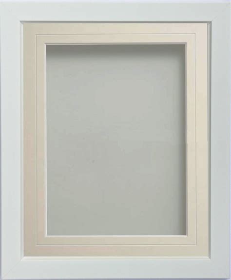 Ainsworth White 8x8 Frame With Ivory V Groove Mount Cut For Image Size 5x5
