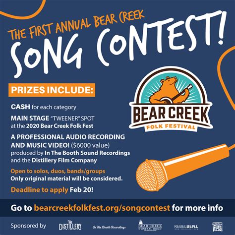 Find out more info about the winner and the event. Bear Creek Folk Festival organizers to host first annual ...
