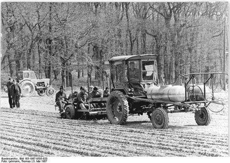 Rs09 Tractor Working On An East German Farm 5 May 1987 Tractors