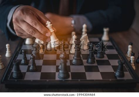 Businessman Play Chess Board Game White Stock Photo Edit Now 1994304464