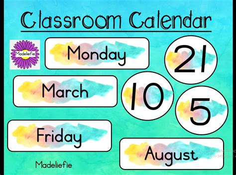 Printable Farmhouse Classroom Calendar Classroom Cale
