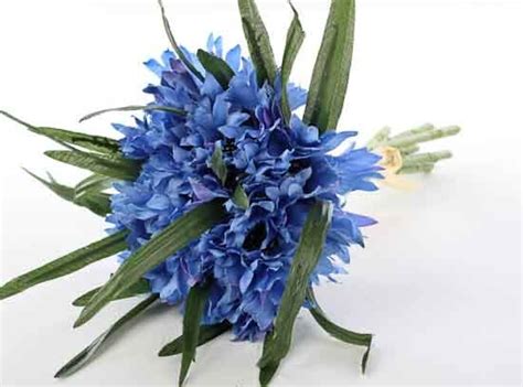Light Blue Artificial Cornflower Bundle Bushes Bouquets Floral
