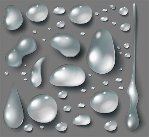 Water Drop Set On Gray Background 294460 Vector Art At Vecteezy