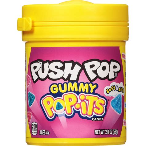 Push Pop Gummy Pop Its Candy In 4 Assorted Fruity Flavors 20 Oz