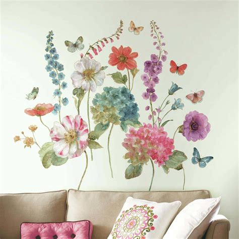 It is very easy to assemble these wall decals; Roommates Lisa Audit Garden Flowers Peel and Stick Giant ...