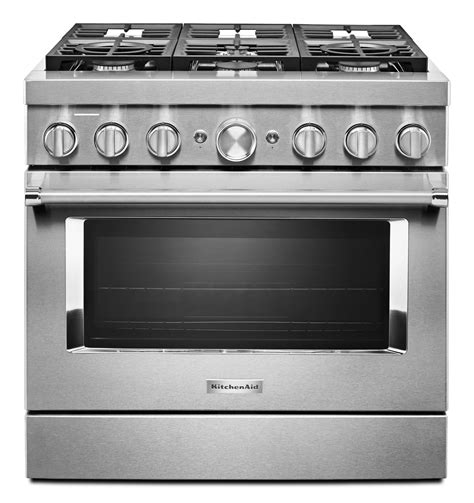 Kitchenaid® 36 Stainless Steel Commercial Style Freestanding Dual Fuel
