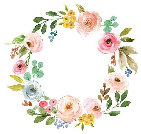 Brillante Todo Tipo Vector De Fondo Wreath Watercolor Flower Drawing