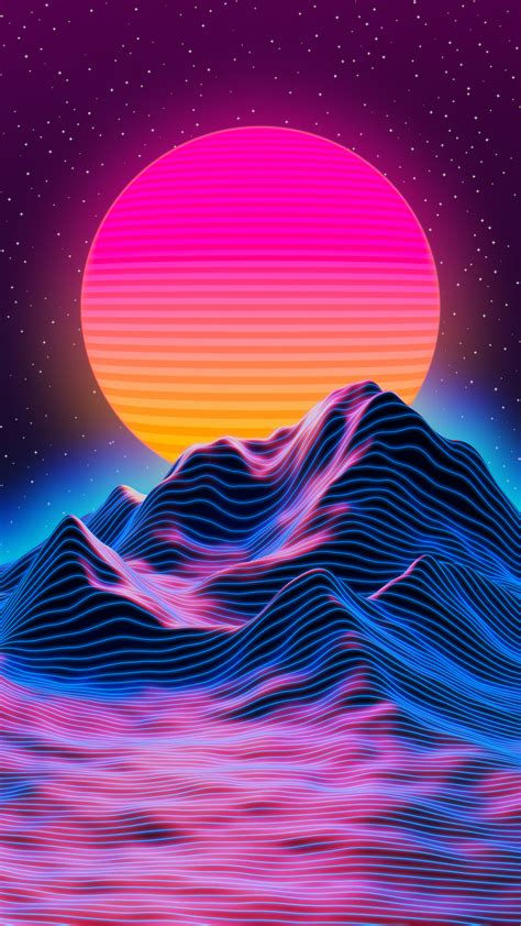 Retro Sunset Blender Gimp Vaporwave Wallpaper Trippy Wallpaper