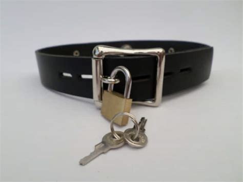 lockable real leather owned fetish bondage slave collar 16mm etsy