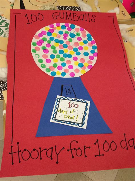 100 Day Of School Fun 100 Gumballs In The Gumball Machine 100days