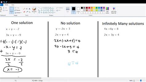 System Of Linear Equations One Solution No Solution Or Infinitely