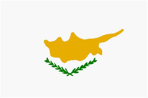 Um den schild rankt sich ein zweiteiliger grüner kranz. Flagge Zypern, Fahne Zypern, Zypernflagge, Zypernfahne ...