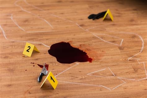 Premium Photo Murder Kill And Forensic Evidence Concept Chalk Outline