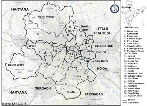 Sub District Level Map Of Nct Delhi Download Scientific Diagram