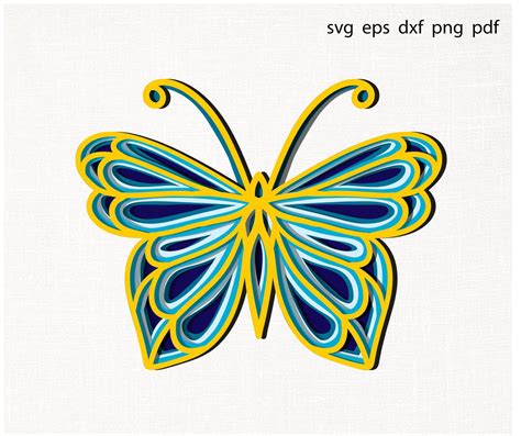 3d Butterfly Svg Dxf File Etsy