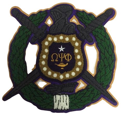 Omega Psi Phi Chenille Shield Patch Que Essentials