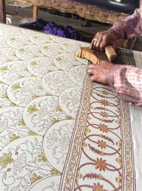 Learn About Indian Woodblock Printing On Fabric Saffron Marigold