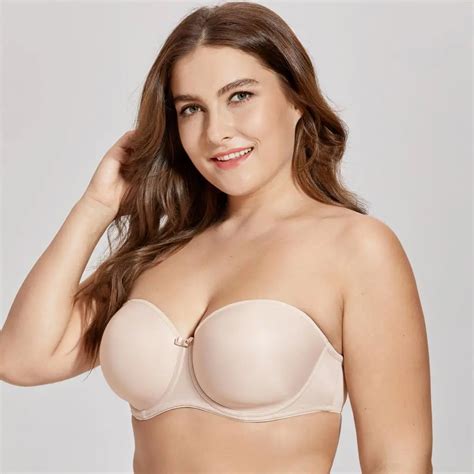 women s full figure underwire seamless slightly padded multiway strapless bra in bras from