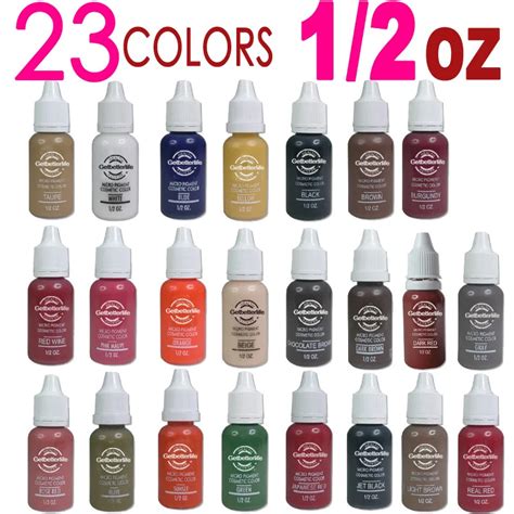 Free Shipping 12 Colorful Permanent Makeup Ink Pigment 12 Oz For