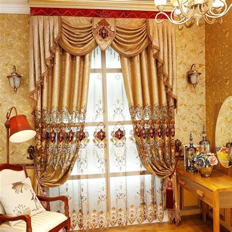 Royal Gold Luxury Curtains For Living Room Bedroom Hotel Luxury