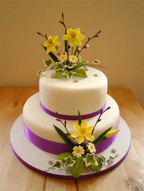 Spring Flowers Wedding Cake By Dragonsanddaffodils On Deviantart