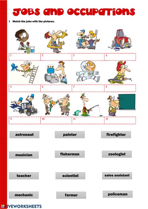 Jobs Ans Occupations Interactive Worksheet