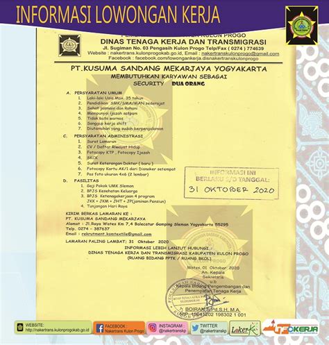November 21, 2020 3 min read. Nomor Ijazah Satpam / Disnakertrans Lowongan Security Care ...