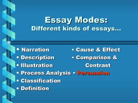 Essay Modes Different Kinds Of Essays Ppt For 7th 9th Grade Lesson