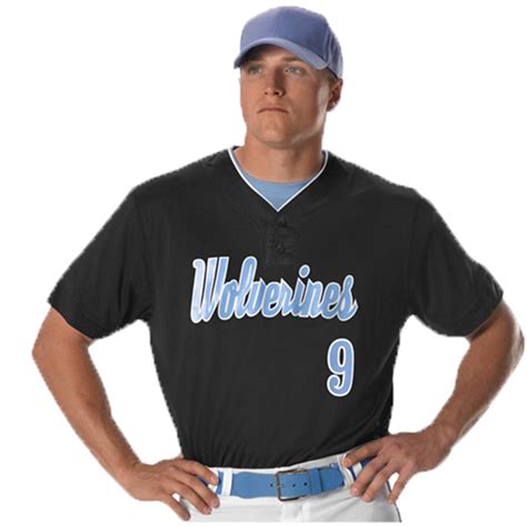 Two Button Mesh Baseball Jersey With Piping 52mthj Corporate