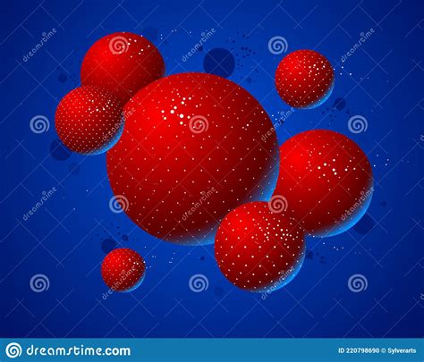Abstract Colorful Dotted Spheres Vector Background Composition Of