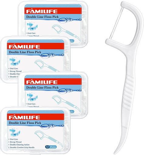 Buy Familife Dental Floss Picks Double Line Flossers 200 Count