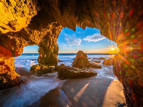 Flickriver Photoset Malibu Beach Sea Cave Brilliant Sunset El Matador