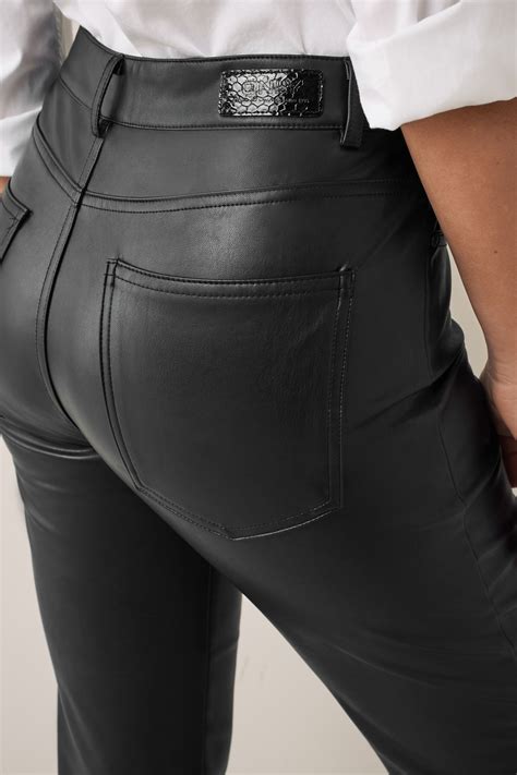 Buy Only Black Tall High Waisted Faux Leather Workwear Trousers From