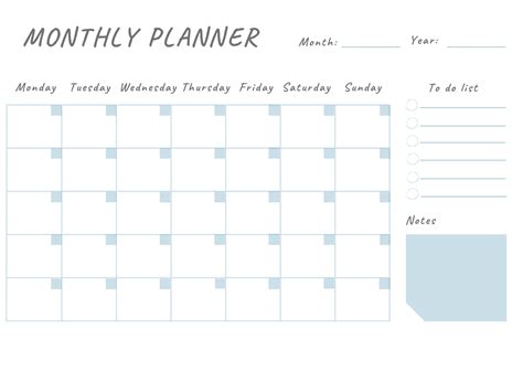Monthly Planner A4 Printable Monthly Planner Pdf Etsy