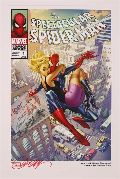 Spider Man And Gwen Stacy Print By J Scott Campbell