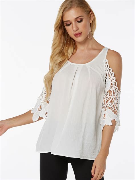 Extra 15 Your First Order On Yonis App White Cold Shoulder Top