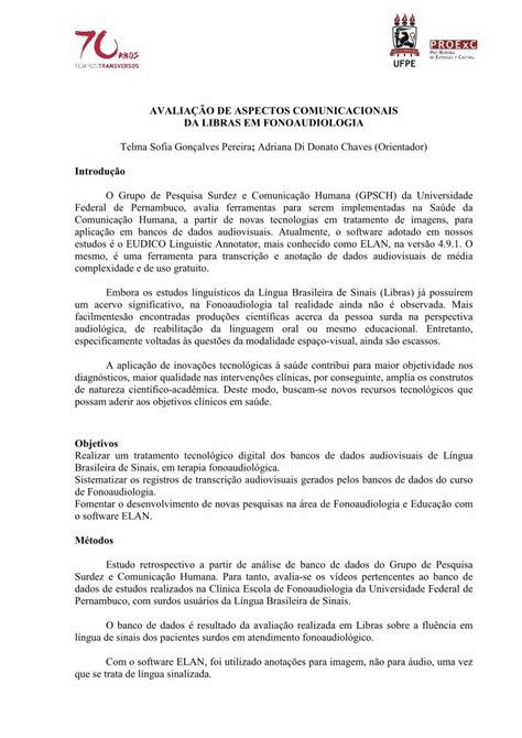 PDF AVALIAÇÃO DE ASPECTOS COMUNICACIONAIS DA LIBRAS PDF fileEmbora