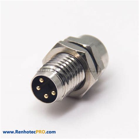 M8 Female Connector With Solder Cups 4 Pin Avaition Socket