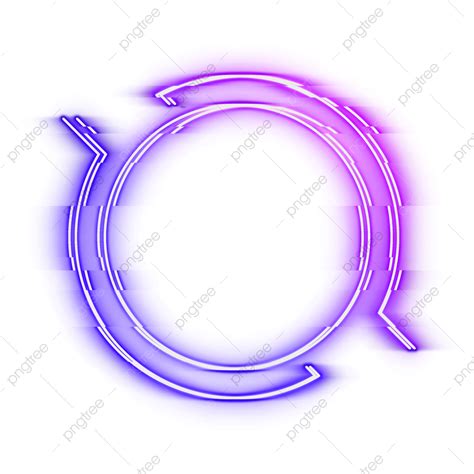 Marco De Círculo Cibernético De Borde De Neón Azul Púrpura Png Neón