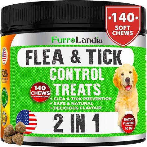 Chewable Flea And Tick Control Treats Natural Flea For Dogs 140 Soft