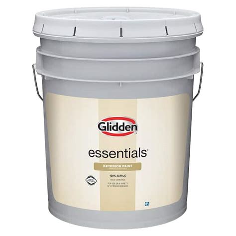 Glidden Essentials 5 Gal Pure White Base 1 Flat Exterior Paint Gle
