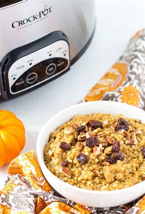 These healthy slow cooker recipes are not only delicious, but easy to make. Crock Pot Pumpkin Oatmeal | The Blond Cook