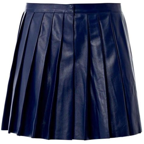 Derek Lam Pleated Leather Mini Skirt 2030 Ron Liked On Polyvore