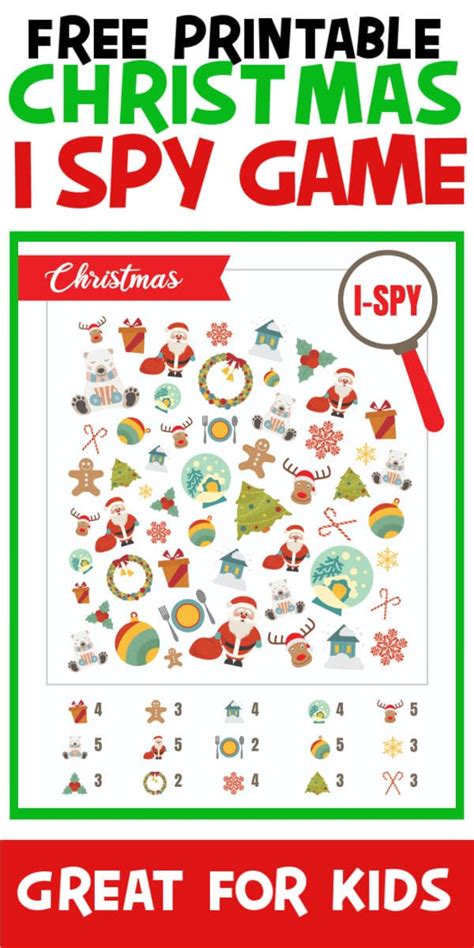 Free Printable Christmas I Spy Game For Kids Play Party Plan